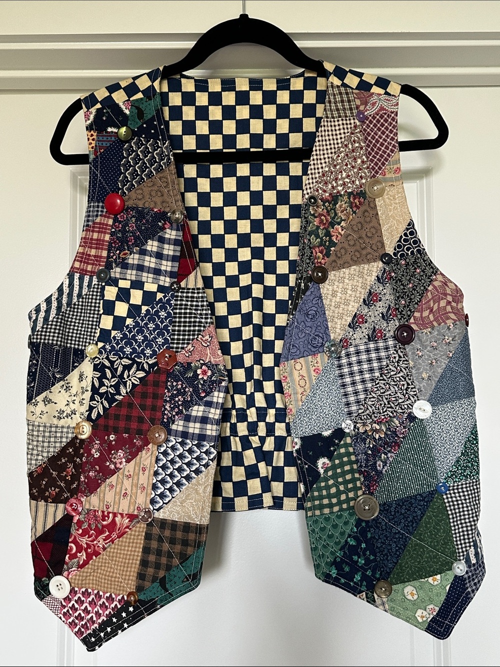 Patchwork Quilted Vest in Multicolor